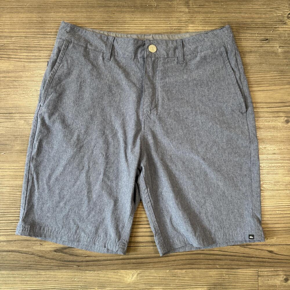 Quiksilver Shorts Mens 33 Gray Amphibian Hybrid Chino Quick Dry Stretch Surf